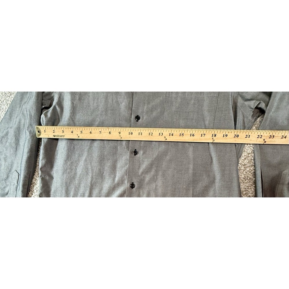 Paul Frederick Button Down Long Sleeve Dress Shirt Light Carbon Large L Slim Fit - Picture 2 of 5